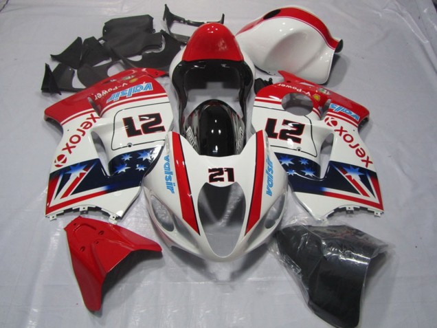 Carena Moto Suzuki GSXR 1300 Hayabusa 1996-2007 - Bianco Rosso Blu Xerox 21
