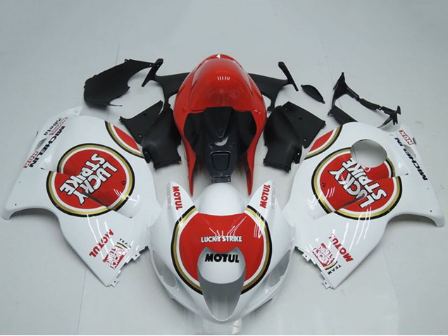Carena Moto Suzuki GSXR 1300 Hayabusa 1996-2007 - Bianco Rosso Lucky Strike Motul