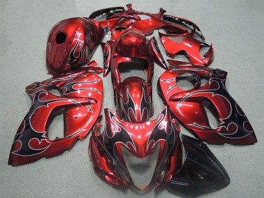Carena Moto Suzuki GSXR 1300 Hayabusa 1996-2007 - Rosso Argento Nero Fiamma Fabbrica