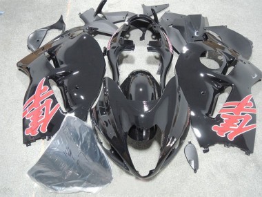 Carena Moto Suzuki GSXR 1300 Hayabusa 1996-2007 - Nero Lucido Rosso Decal Fabbrica