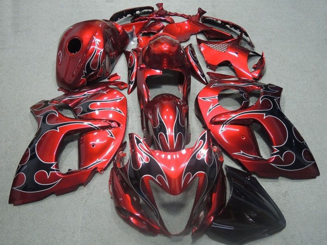 Carena Moto Suzuki GSXR 1300 Hayabusa 2008-2020 - Rosso Nero Fiamma