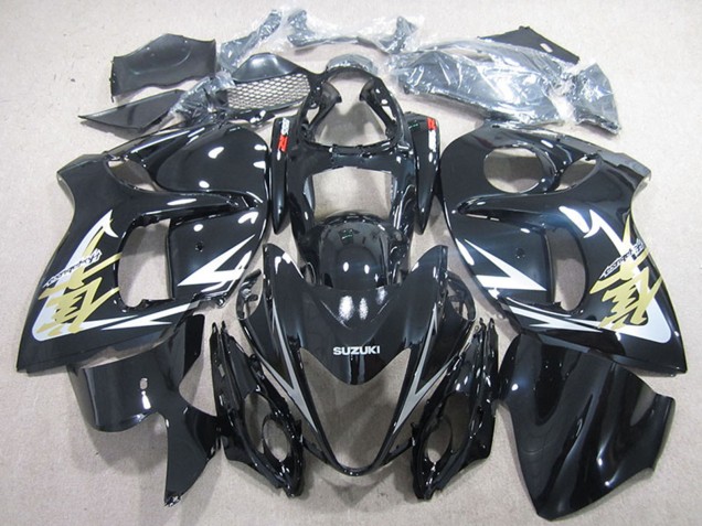 Carena Moto Suzuki GSXR 1300 Hayabusa 2008-2020 - Nero Lucido Bianco Oro Decal