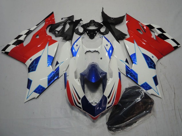 Carena Moto Ducati 1199 2011-2014 - Bianco Blu Rosso Nero