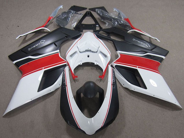Carena Moto Ducati 848 1098 1198 2007-2014 - Bianco Rosso Nero Opaco Marvic
