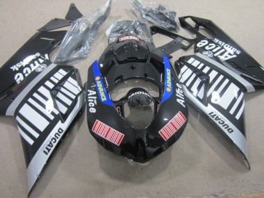 Carena Moto Ducati 848 1098 1198 2007-2014 - Argento Rosso Blu Nero Lucido Alice Fabbrica