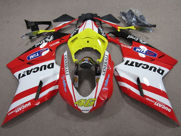 Carena Moto Ducati 1198 2007-2014 - Bianco Giallo Rosso Generali 46