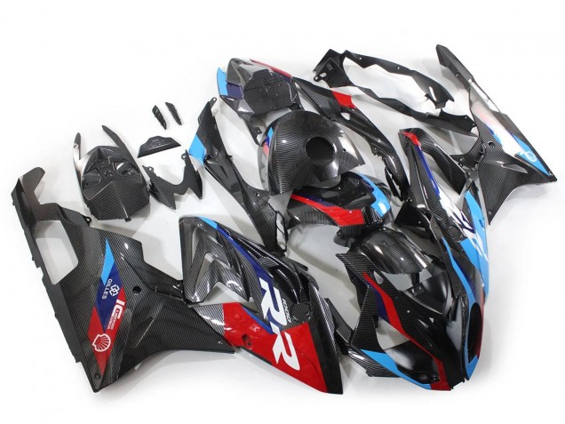 Carena Moto BMW S1000RR 2015-2016 - Blu Rosso Fibra di Carbonio