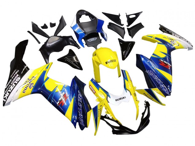 Carena Moto Suzuki GSXR 600/750 2011-2024 - Giallo Blu Bianco Nero Corona Extra Alstare