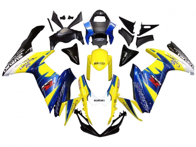Carena Moto Suzuki GSXR 600/750 2011-2024 - Giallo Blu Bianco Nero Corona Extra Alstare