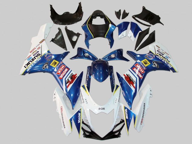 Carena Moto Suzuki GSXR 600/750 2011-2024 - Bianco Blu Rosso Giallo Motul Dunlop