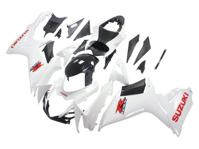 Carena Moto Suzuki GSXR 600/750 2011-2024 - Bianco Nero Lucido Rosso Decal