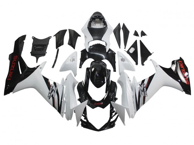 Carena Moto Suzuki GSXR 600/750 2011-2024 - Bianco Nero Lucido