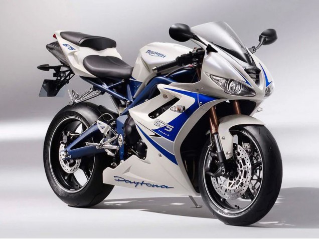 Carena Moto Triumph Daytona 675 2006-2008 - Argento Bianco Blu
