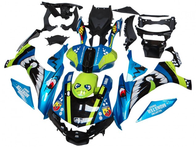 Carena Moto Yamaha YZF R1 2015-2019 - Blu Verde Nero Squalo