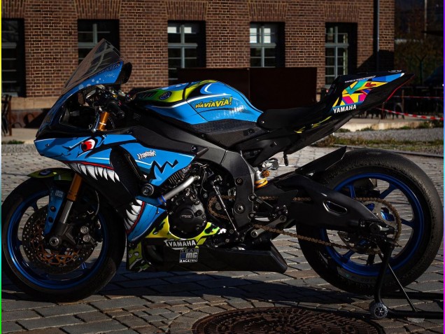 Carena Moto Yamaha YZF R1 2015-2019 - Blu Giallo Squalo