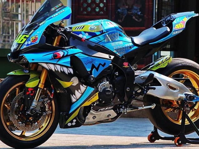 Carena Moto Yamaha YZF R1 2015-2019 - Blu Giallo Squalo